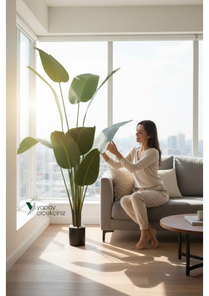 12 Dallı 195 cm Dokulu Iri Yapraklı Lüks Starliçe Ağacı