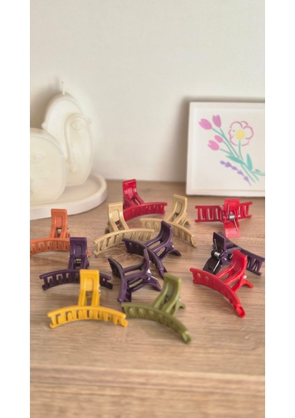 6’lı Renkli Mandal Toka Seti – Orta Boy, Günlük Saç Klips Tokalalar