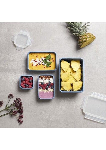 Masterseal Color 4'lü Saklama Kabı Seti - Mavi indirimleri
