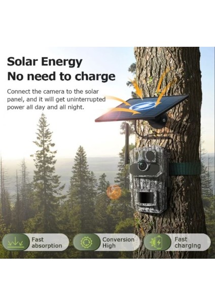 AV-S443H 3mp 4g Solar Kamera 940NM No-Glow Kamuflaj Avcılık Doğal Yaşam Kamerası Fotokapan AV-S443H