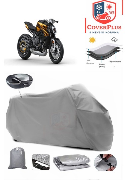 Mv Agusta Brutale Dragster Motor Brandası Gri Arka Çanta Uyumlu Motorsiket Brandası Motor Örtüsü Çadır Su Geçirmez Motosiklet Kılıfı Motor Brandası fiyatları