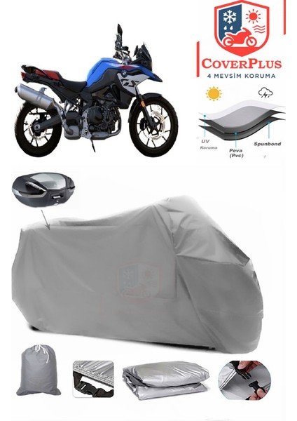 Bmw R 800 Rt Motor Brandası Gri Arka Çanta Uyumlu Motorsiket Brandası Motor Örtüsü Çadır Su Geçirmez Motosiklet Kılıfı Motor Brandası