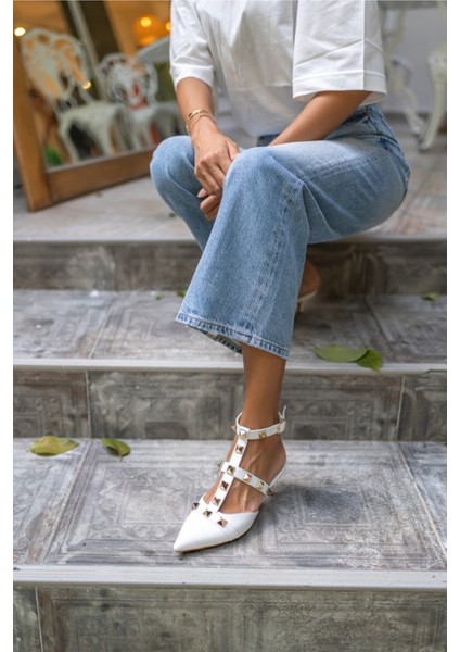 Souzal Kadin Çimen Yeşil Piramit Detay Topuklu Ayakkabi