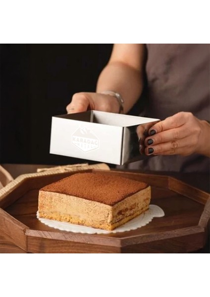 Paslanmaz Çelik Ayarlanabilir Kare-Dikdörtgen Kek Pasta Kalıbı