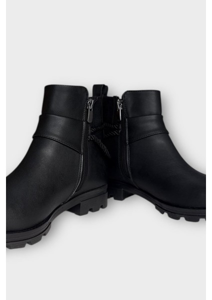Kadın Fermuarlı Tarz Klasik Bot Siyah modelleri