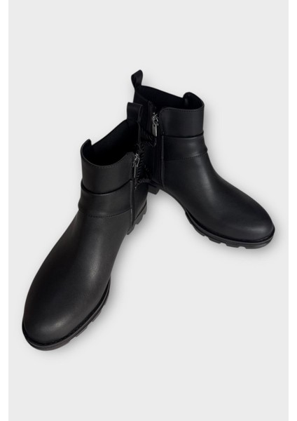 Kadın Fermuarlı Tarz Klasik Bot Siyah fırsatları