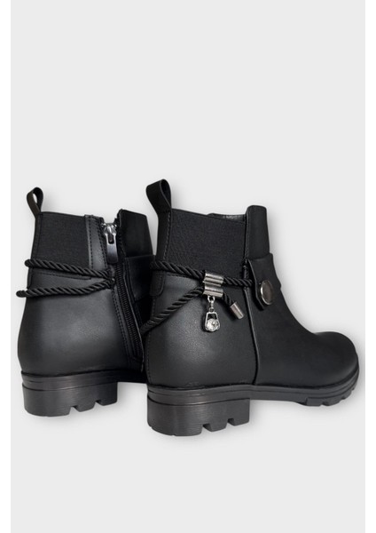 Kadın Fermuarlı Tarz Klasik Bot Siyah indirimleri