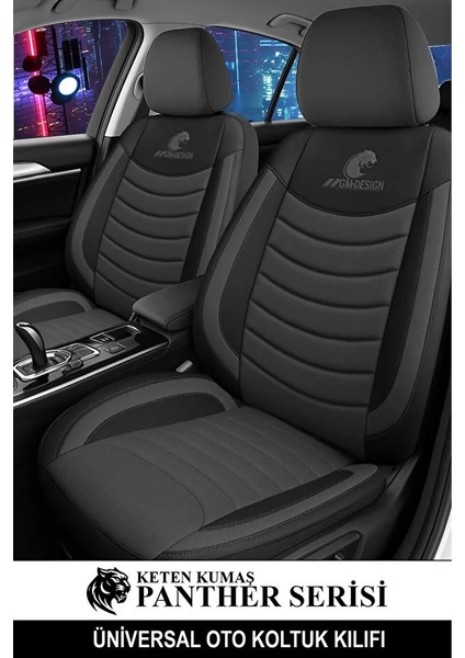 Citroen C-Elysee (Phase 2016) 1.6 Blue Hdi (99 Hp) 2019 Panther Serisi Uyumlu Keten Oto Koltuk Kılıfı Füme