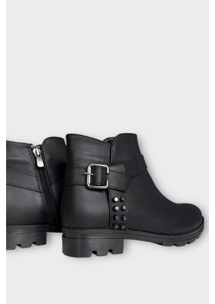 Kadın Tarz Toka Detaylı Günlük Klasik Bot Siyah - Siyah indirimleri