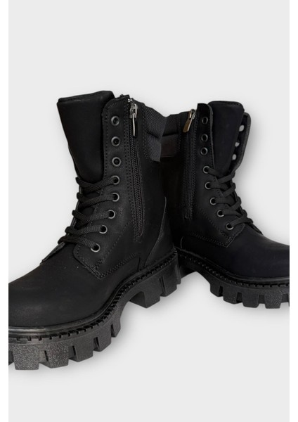 Kadın Fermuarlı Kalın Taban Bot Siyah modelleri