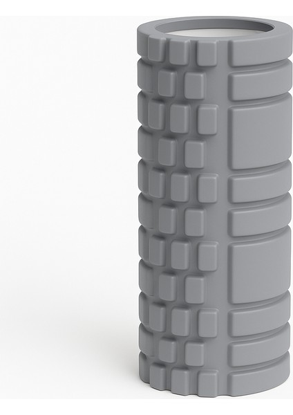 Foam Roller Masaj Rulosu – Yoga, Pilates, Fitness ve Fizyoterapi İçin EVA Köpük Masaj Aleti (33x14 cm) Gri