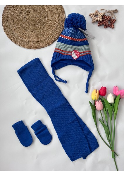 Erkek Bebek Kışlık Şapka Takımı