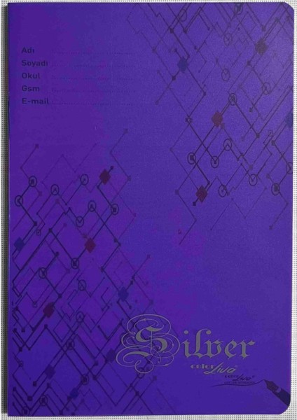 A5 40 Yaprak Çizgili Pp Kapak Dikişli Defter Mor