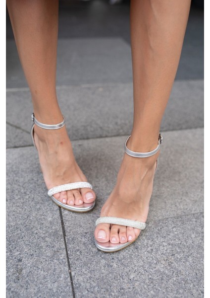 Eliana Kadin Gumus Taş Detay Platform Topuklu Abiye Ayakkabi indirimleri