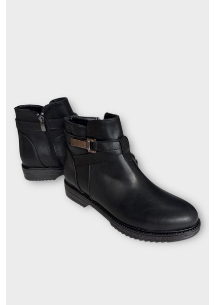 Kadın Tarz Toka Detaylı Günlük Klasik Bot Siyah modelleri