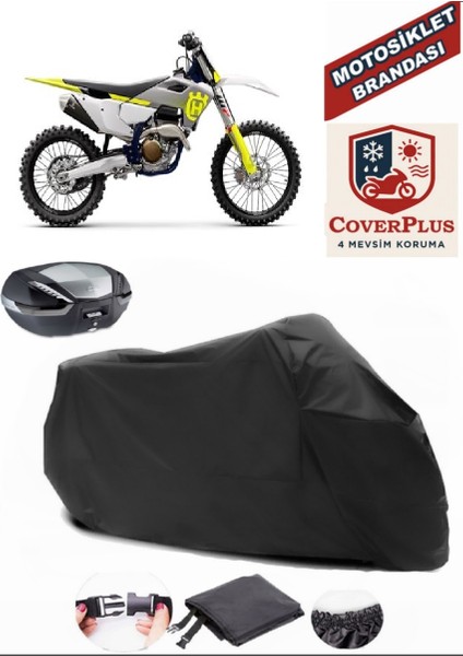 Husqvarna Fc 250 Motor Brandası Siyah Arka Çanta Uyumlu Motorsiket Brandası Motor Örtüsü Çadır Su Geçirmez Motosiklet Kılıfı Motor Brandası