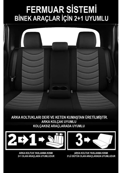 Chery Arrizo 5 Arizzo 5 1.5 Dvvt (116 Hp) Cvt 2019PANTHER Serisi Uyumlu Keten Oto Koltuk Kılıfı Füme indirimleri