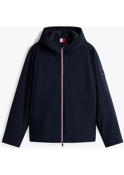 Erkek Regular Fit Fermuarı Şerit Detaylı Kapüşonlu Mont - Lacivert indirimleri