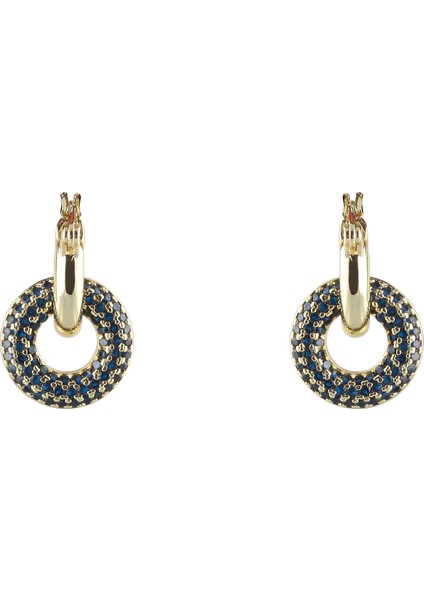 Altın - Lacivert Küpe Nancy Navy Earrings