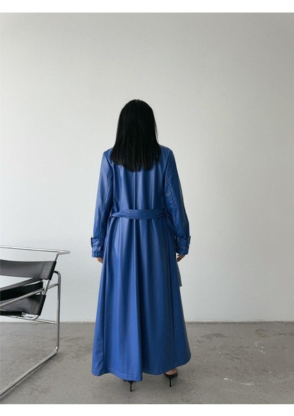 Deri Görünümlü Düğmeli Trençkot fiyatları