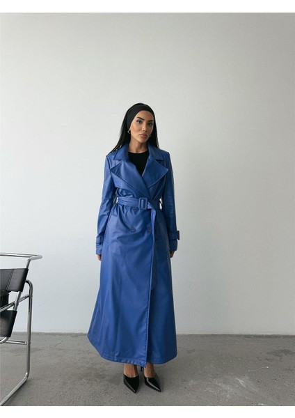 Deri Görünümlü Düğmeli Trençkot fırsatları