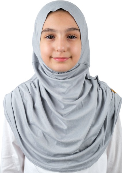 Pratik Hazır Geçmeli Çocuk Şal Gri