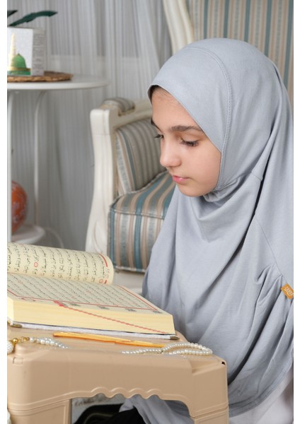 Pratik Hazır Geçmeli Çocuk Şal Gri indirimleri