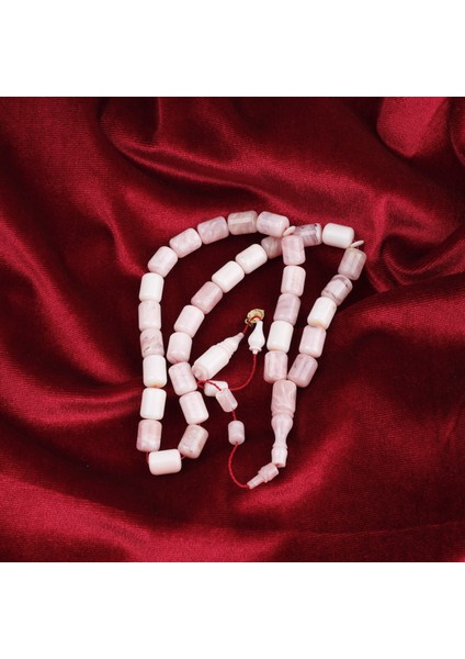 Katalin Dinlenmiş Çubuk Usta Işi Imzalı Kapsül Kesim 9X12MM Tesbih -Beyaz Alacalı fırsatları