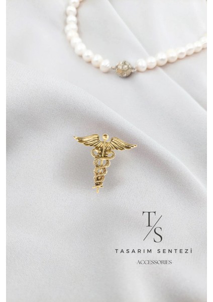 Broş Metal Rozet Sağlık Tıp Sembolü Gold Hekim Doktor Hemşire Yaka Kıyafet Takı Aksesuar fiyatları