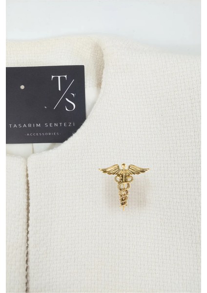 Broş Metal Rozet Sağlık Tıp Sembolü Gold Hekim Doktor Hemşire Yaka Kıyafet Takı Aksesuar indirimleri