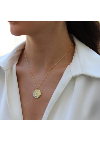 Ay Yıldızlı Opal Gold Gümüş Kolye fiyatları