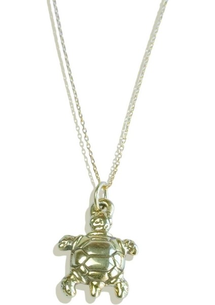 Kaplumbağa Bombeli Gold Gümüş Kolye indirimleri