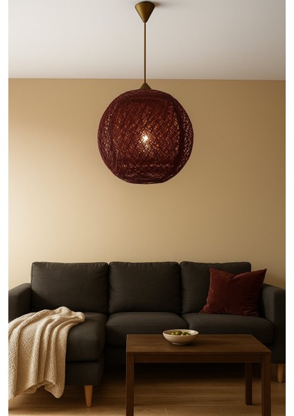 Doğal,hasır,el Yapımı Bohem,rustik,modern,jüt,sarkıt Avize