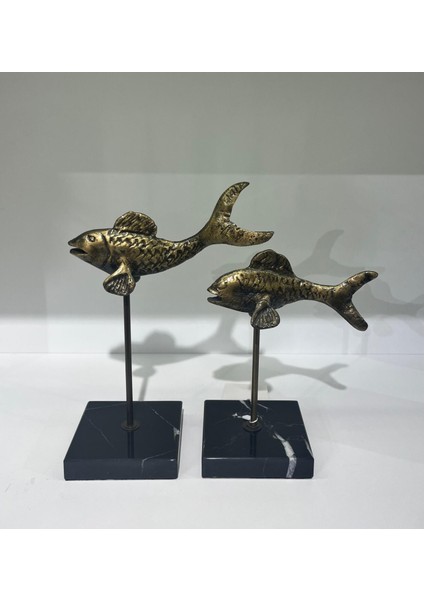 2 Li Mermer Kaideli Balık Aksesuar Eskitme