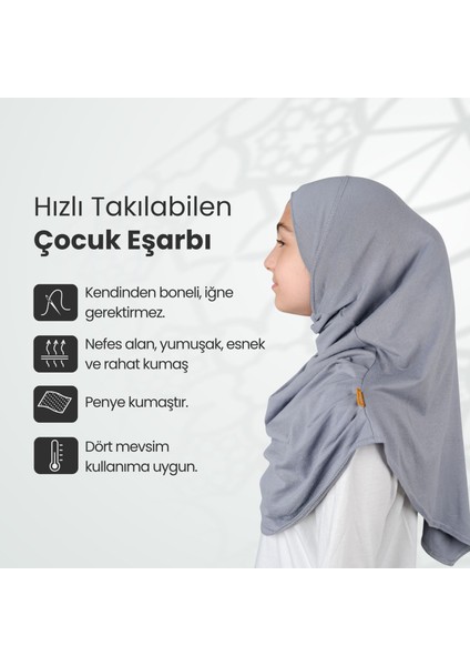 Pratik Hazır Geçmeli Çocuk Şal Koyu Gri fiyatları