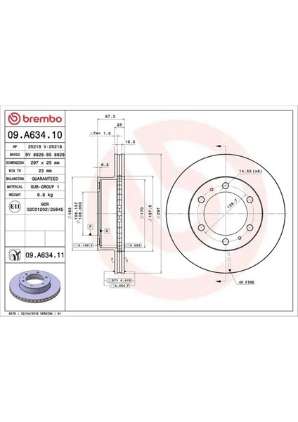 09A63410 Fren Diski On 435120K060 435120K070 435120K250 (2 Adet Fiyatıdır)