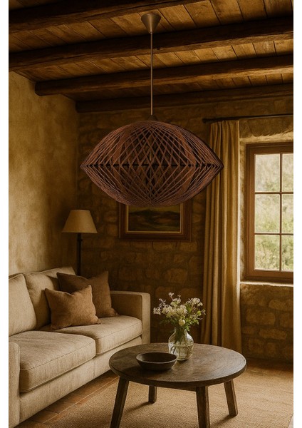 Doğal-Bohem,rustik,modern,jüt,hasır,el Yapımı Sarkıt Avize