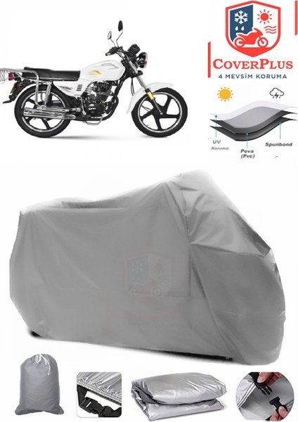 Yuki YK125-15 Motor Brandası Gri Motorsiket Brandası Motor Örtüsü Çadır Su Geçirmez Motosiklet Kılıfı Motor Brandası