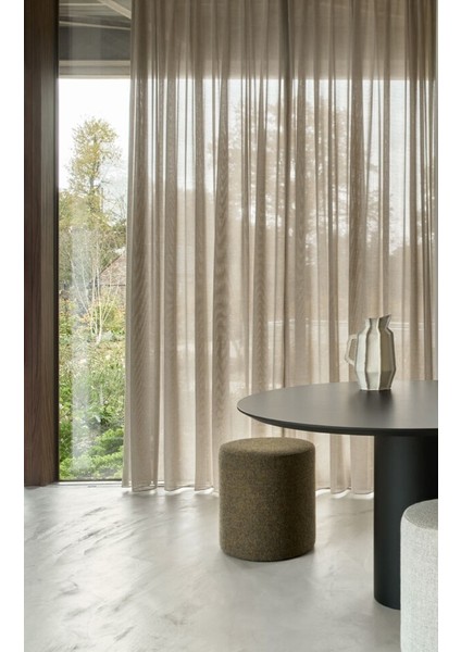 Kalın Dokulu Tül Perde - Sütlü Kahve - 1x2,5 Pile - ST1616