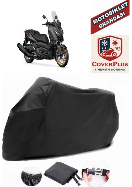 Yamaha X-Max 400 Iron Max Motor Brandası Siyah Motorsiket Brandası Motor Örtüsü Çadır Su Geçirmez Motosiklet Kılıfı Motor Brandası