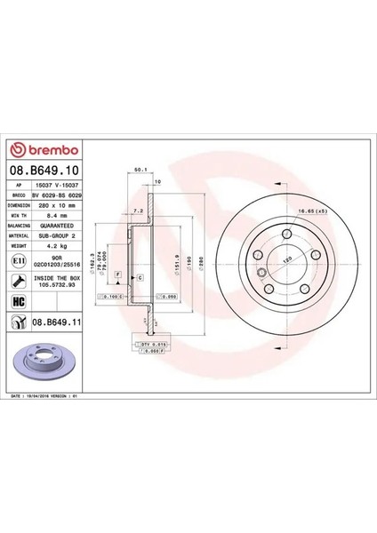 08B64910 Arka Fren Diski 34209804830 34219811539 (2 Adet Fiyatıdır)