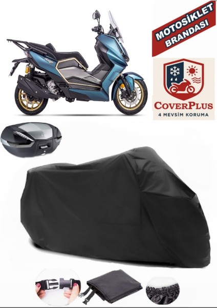 Regal Raptor XSUV250 Siyah Arka Çanta Uyumlu Motorsiket Brandası Motor Örtüsü Çadır Su Geçirmez Motosiklet Kılıfı Motor Brandası