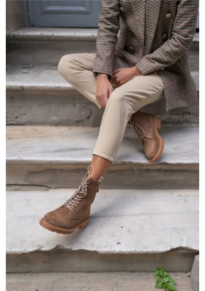 Alvis Kadın Bej Gercek Suet Postal Bot fiyatları