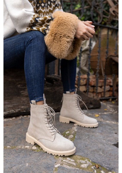 Alvis Kadın Bej Gercek Suet Postal Bot