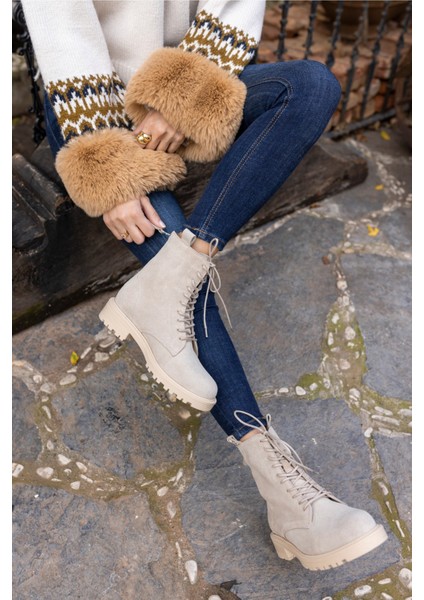 Alvis Kadın Bej Gercek Suet Postal Bot fiyatları