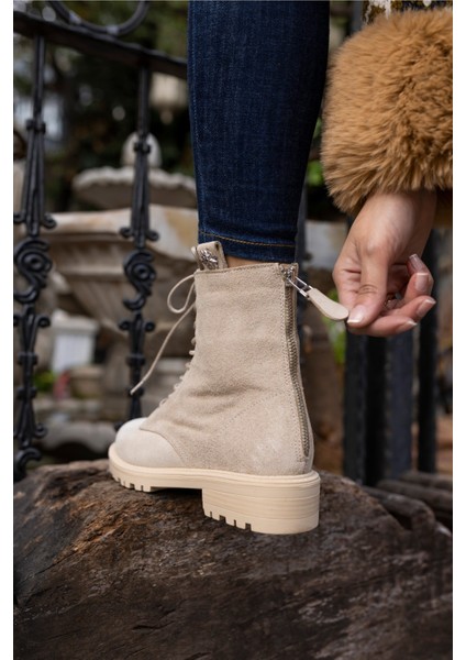 Alvis Kadın Bej Gercek Suet Postal Bot