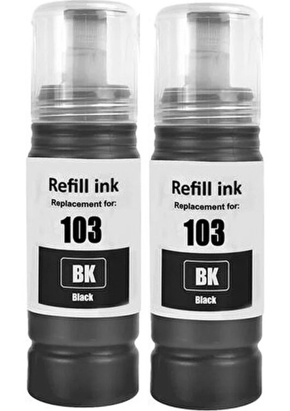 Epson 103 Muadil Uyumlu Siyah Mürekkep 2'li – L3250, L3251, L3256, L3260, L3266, L3270, L3280
