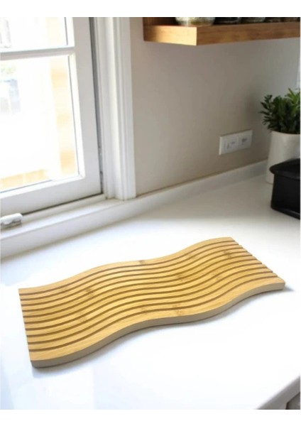 Mdb Dalgalı Çift Taraf Tasarımlı Ahşap Sunum Tepsisi modelleri