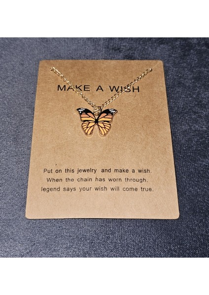 Dilek Kelebeği Koleksiyonu — Renkli Kelebek Kolye Kartlı Hediye