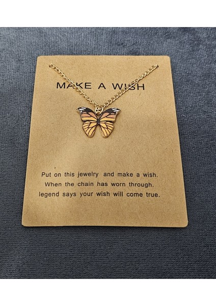 Dilek Kelebeği Koleksiyonu — Renkli Kelebek Kolye Kartlı Hediye fiyatları